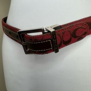 Coach Red and Brown Women's Belt